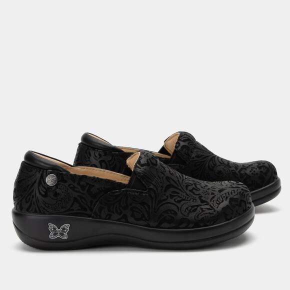 NEW ALEGRIA women's keli slip-on in black embossed paisley - Picture 3 of 6